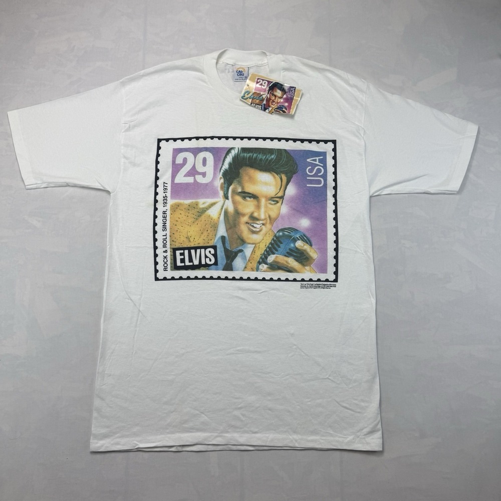 Vintage 1992 Elvis Presley Stamp T Shirt XL USA Made Deadstock Single Stitch